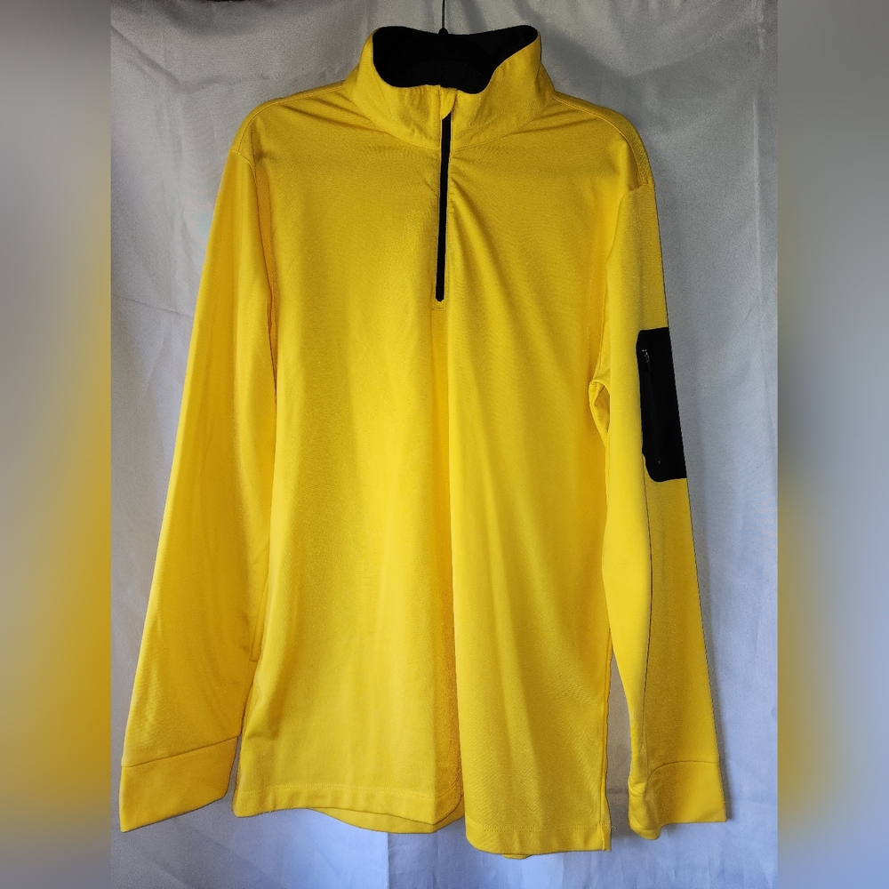 Loudmouth Quarter Zip Pullover- Men's size Large- Yellow, Black